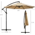 thumbnail image 7 of 10ft Offset Hanging Market Patio Umbrella with UV Protection Waterproof for Outdoor/Market/Backyard/Pool/Garden/Lawn, 7 of 7