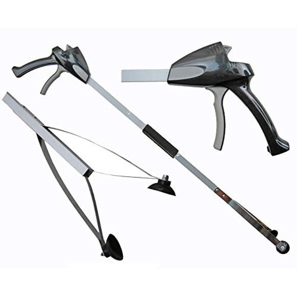 ArcMate EZ Reacher PRO Outdoor Suction Cup Reacher with Locking Grip and Handle, Collapsible with Slip Joint, Indoor Commercial and Outdoor Use, 4.5” Wide Jaw, 8lb. Capacity, Black, 32” (32P-DC-1-FBA)