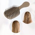 thumbnail image 6 of 1 Pc Women Leaf Style Hollow Comb Hair Brush for Straight Curly Hair Brown ABS, 6 of 6
