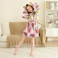 thumbnail image 3 of FORMRS Niños Bathrobe Unisex Hooded Robe Soft Plush Pajamas Sleepwear, Size 2-3T, Red Lobster, 3 of 7