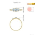 thumbnail image 4 of ANGARA Natural Floating Three Stone Aquamarine Ring with Diamond Halo in 14K Yellow Gold for Women (Size-4mm) | March Birthstone, Anniversary, Jewelry Gift for Women | Natural Aquamarine Ring, 4 of 9