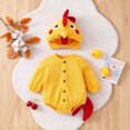 thumbnail image 5 of CUZIBR Halloween Boy Girl Chick Onesie With Hood Animal Romper Bodysuit Crew Neck Long Sleeve Lovely Cosplay Party Clothes,Yellow,3-6 Months, 5 of 9