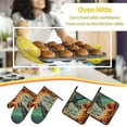 thumbnail image 5 of Naloa Space Adventurer Cat Oven Mitts and Pot Holders 4 pcs Set, Cooking Baking Grilling Kitchen Oven Glove for Cooking, 5 of 6