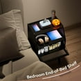 thumbnail image 6 of Mid Century Modern Nightstand Side Table End Table Bedside Table 2-Layer Storage Shelves with Acrylic Door for Bedroom Living Room Black, 6 of 12