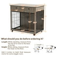 thumbnail image 2 of Pefilos 31" Wooden Dog Crate Furniture, Dog Kennel with Drawer, Indoor Dog House for Small Dog, Steel-Wire Dog Cage, Chew-Proof, Gray, 2 of 8