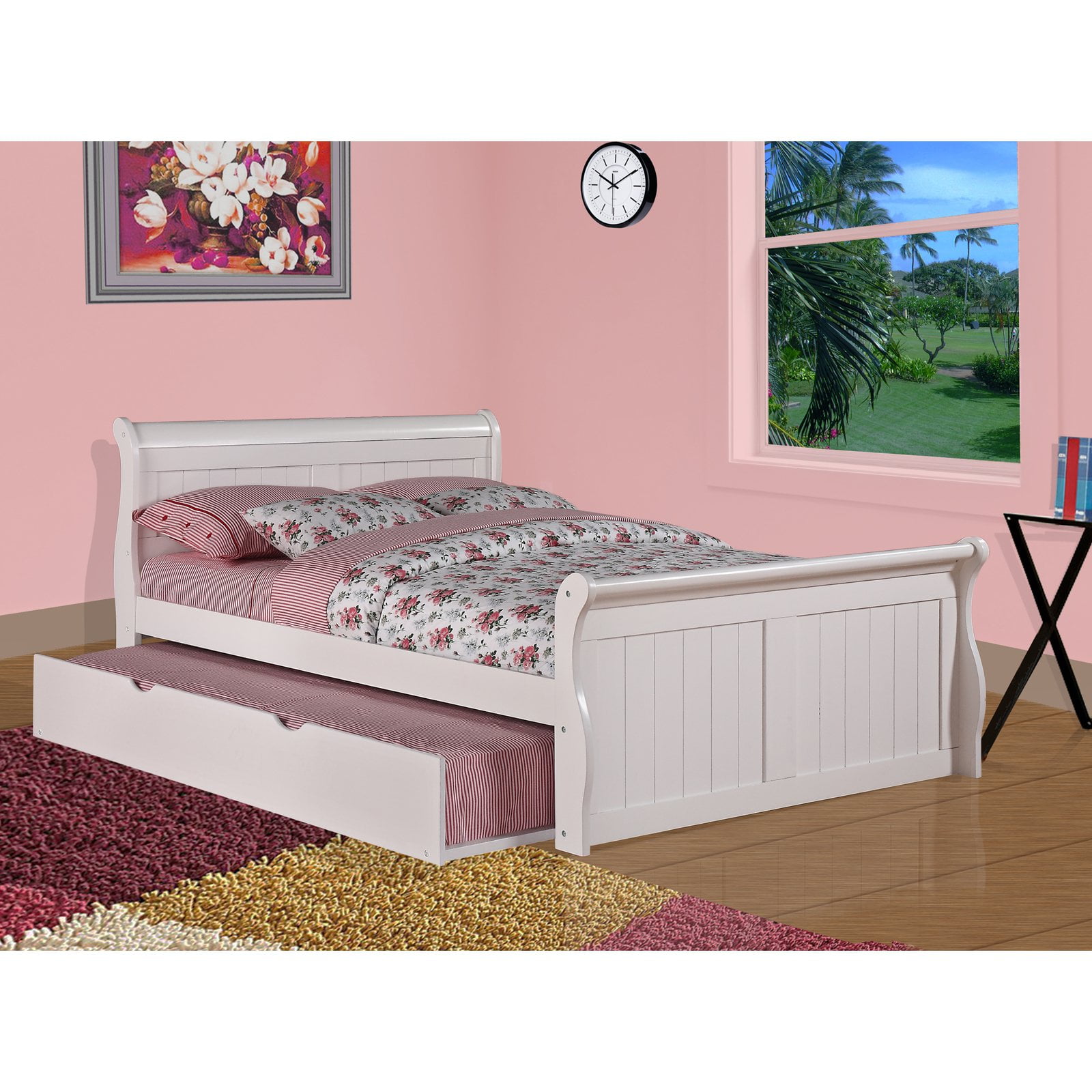 Donco Sleigh Bed - White - Walmart.com - Walmart.com