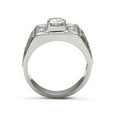 thumbnail image 3 of Men's 1.24 Ct Round Cut Cubic Zirconia, Silver Stainless Steel Ring Size 11, 3 of 5