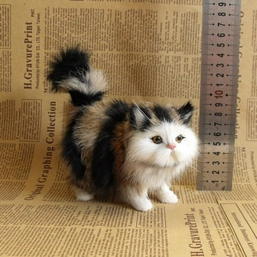 Brondbend Cute Simulation Cat Plush toy Realistic Lifelike Cat Kitty Stuffed Animals Model Doll Gift Collection for Kids Clearance