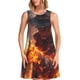 thumbnail image 1 of Balery Western Fire Cowboy Vestidos de verano para mujer con estampado: vestido holgado sin mangas, vestido playero informal y cómodo para días calurosos., 1 of 7