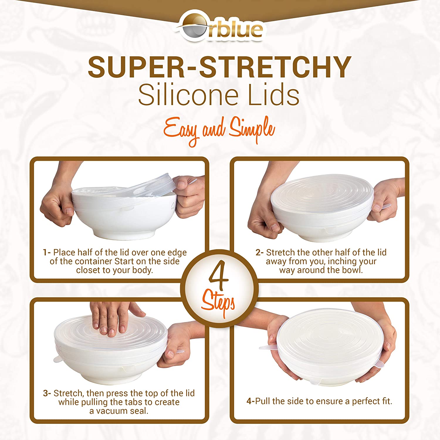 Prepology 3-Piece Silicone Suction Lids 