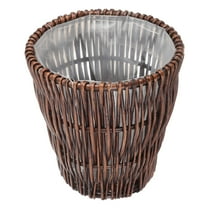 Raindrops Natural Rattan Basket Woven Trash Brown Home Organization 1Pcs