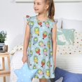thumbnail image 4 of Fotbe Frog In Mermaid Vestido de Dormir para Niñas de 3 a 10 Años, Mangas Cortas, Estilo Princesa, Pijama Camisón con Mangas Voladas-XX-Large, 4 of 6