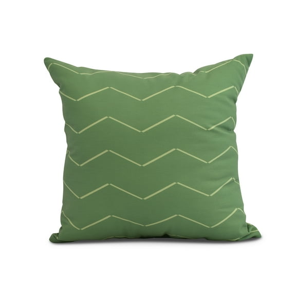 Simply Daisy, 20 x 20 inch, Harlequin Stripe Geometric Print Pillow, Green