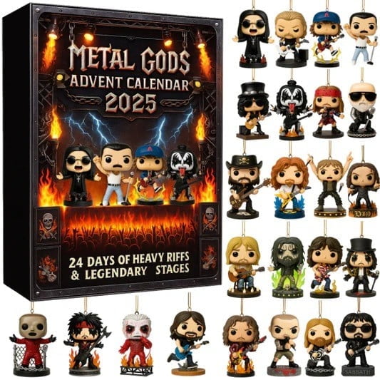 Metal Gods Rock Legend Advent Calendar 2025 · 24 Day Countdown with Mini Rock Icons, Stage-Inspired Collectibles & Holiday Surprises for Music Lovers & Headbangers