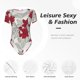 thumbnail image 4 of Balery Leaves And Anemone Flowers In Red Grey Body de cuello redondo de manga corta para mujer Tops de manga corta Tops básicos-XX-Large, 4 of 7