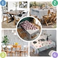 thumbnail image 2 of Red and Gray Floral Pattern Rectangle Tablecloth 60"x102",Waterproof Polyester Rectangle Table Cloth, Wipeable Spillproof Polyester Tablecloth for Dining, Camping, Indoor and Outdoor, 2 of 6