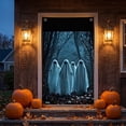 thumbnail image 4 of Halloween Ghost Door Cover, Spooky Halloween Door Curtain Wall Decor, Fabric Door Hanging Backdrop for Halloween Party, Scary Ghost Door Decor for Home Indoor Outdoor, 35 X 72 in, A, 4 of 6