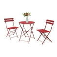 thumbnail image 4 of Premium Steel Patio Bistro Set, Folding Outdoor Patio Furniture Sets, 3 Piece Patio Set of Folding Patio Table and Chairs,Red, 4 of 5