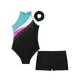 thumbnail image 4 of Hansber Gymnastics Leotards for Girls Sport Outfits Sleeveless Ballet Dance Bodysuit Unitard with Lake Blue&Black 6, 4 of 5