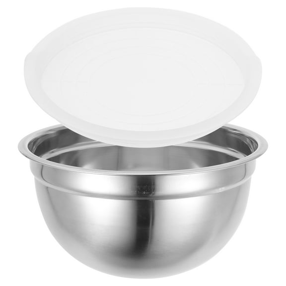 Masteelf Stainless Steel Mixing Bowl with Plastic Lid for Kitchen Use Large Capacity Safe and 9.8 inches