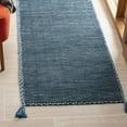 thumbnail image 3 of SAFAVIEH Montauk Bijar Solid Cotton Runner Rug, Blue/Black, 2'3" x 9', 3 of 6