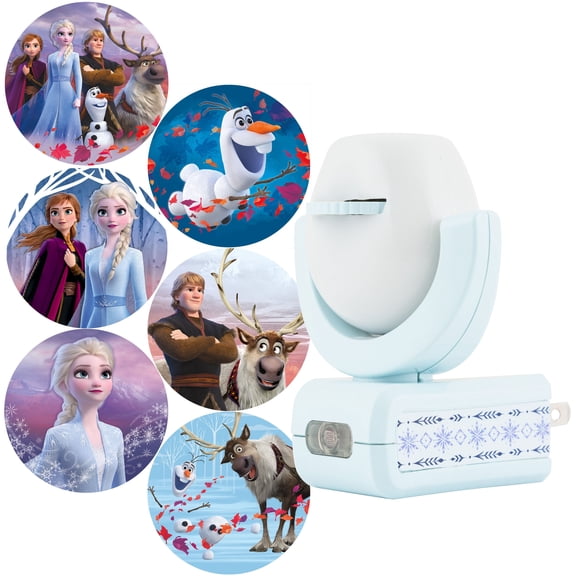 Projectables 6-Image Light Sensing Disney Frozen LED Kids Night Light, Plug in, Bedroom, Bathroom, 45028-T1