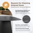 thumbnail image 2 of Modern 44" Rounded Square Outdoor Dining Table with Black Sintered Stone Top and Aluminum Pedestal Base, Weatherproof and Rust-Free for Patio, Deck, Poolside, Balcony – Seats 4, 2 of 9