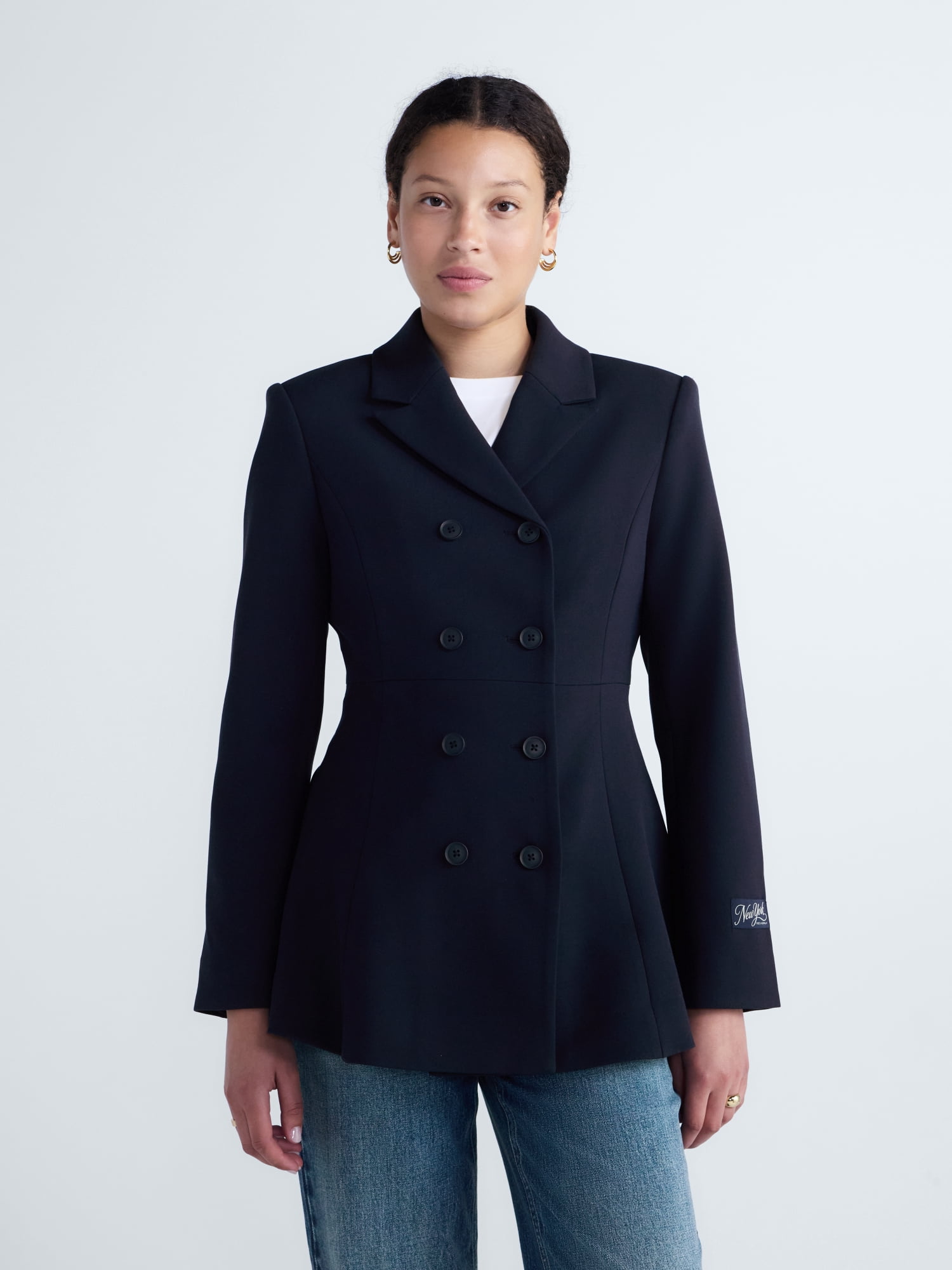 Free Assembly Women's Double Breasted Peplum Blazer, Sizes XXS-XXL