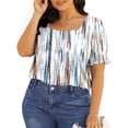 thumbnail image 3 of UVN Square Neck Tops for Women Summer Puff Short Sleeve Shirts Dressy Casual Tunic Blouses, 3 of 8