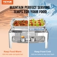 thumbnail image 2 of VEVOR Ensemble de Buffet à Réchaud, 9 qt, Acier Inoxydable avec 2 Demi-Poêles, Réchauffeur Rectangulaire avec Couvercle Visible, Support de Carburant, pour au Moins 9 Personnes, 2 of 9