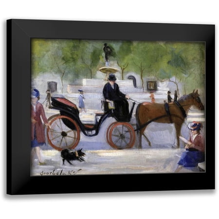 Luks, George Benjamin 14x12 Black Modern Framed Museum Art Print Titled - Central Park Carriage