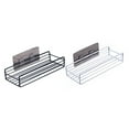thumbnail image 5 of Raindrops 2pcs Bathroom Iron Storage Rack Free of Punch Shelves Shower Gel Hanging Frame (White with Sticker, Black with Sticker), 5 of 8