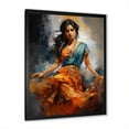 thumbnail image 2 of Designart "Bharatanatyam Pose in Indian Art Dancing III" People Framed Wall Art - Global Orange Indian Art Entryway Framed Wall Art Print, 2 of 6