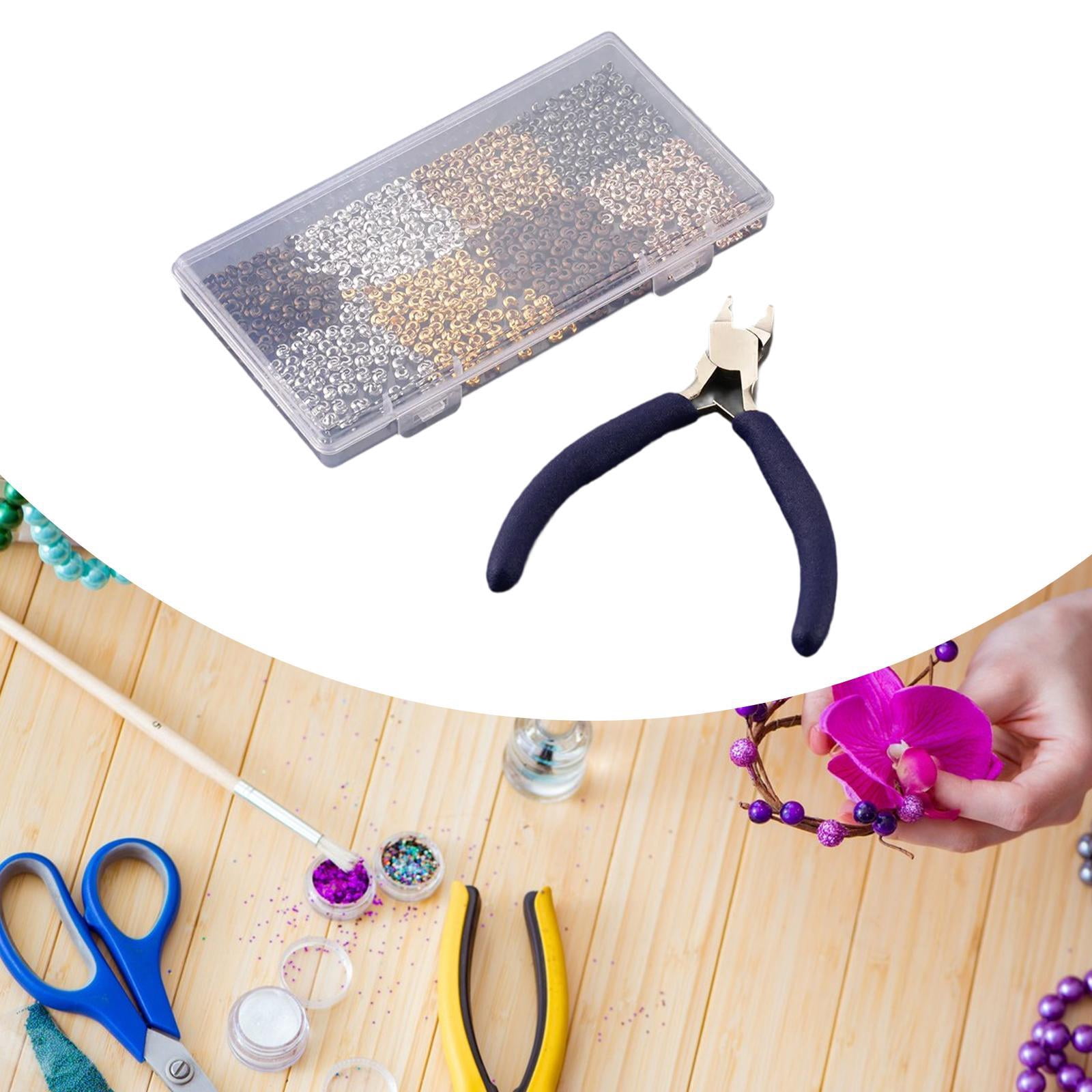 Milageto 800 Pieces Crimp Beads Covers, 3mm Crimping Beads, Tube Crimp Beads with Pilers,