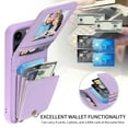 thumbnail image 2 of ELEHOLD Zipper Wallet Case for iPhone 7 / 8 / SE 2022 & 2020,Premium Leather with Organ Card Holders Zipper Purse Stand Function Detachable Long & Short Strap Crossbody Luxury Case,Purple, 2 of 8