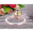 thumbnail image 2 of 2 Carat 8x6mm Oval Cut Champagne Diamond Moissanite Halo Engagement Ring on 10k Rose Gold, 2 of 5