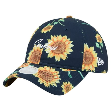 Women's New Era Navy Dallas Cowboys Adventure Sunflower 9TWENTY Adjustable Hat