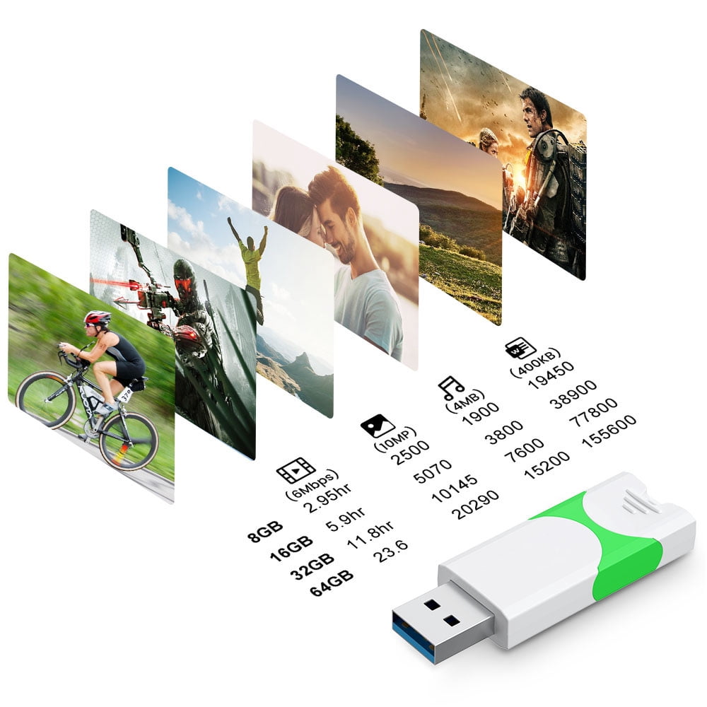 128GB USB Flash Drive 3.0 Retractable Thumb Drive Portable Pen Drive Slim Jump Drive USB Memory Stick Greenish White