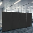 thumbnail image 2 of Karl home Room Divider, 4 Panel Folding Partition Privacy Screens, Portable Freestanding Polyester Wall Divider for Office,Room,Restaurant Separation, 137" W X 71" H (Black), 2 of 14