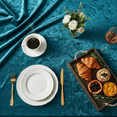 thumbnail image 6 of AK TRADING CO. Lush Panne Velvet Tablecloth - 60 x 102 Inch Rectangular Table Cover  Great for Buffet Table, Parties, Holiday Dinner, Wedding & Baby Shower - Teal Blue, 6 of 17
