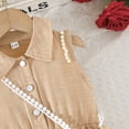 thumbnail image 6 of EnJoCho Girls Summer Dress Pearl Turn Down Collar Boho Beach Tank 𝖲undress Casual Smoc𝗄ed Tiere𝖽 Maxi Dresses 2-8 Years, 6 of 7