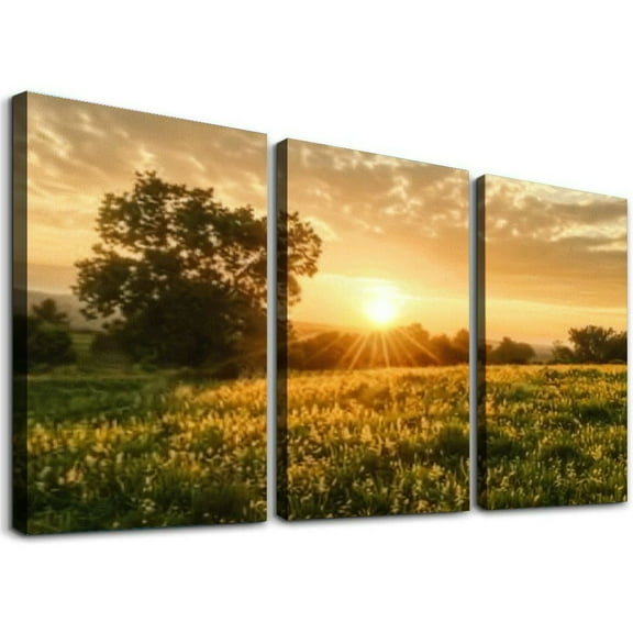 nygtbtfer 3 Panel Wall Art Modern Artworks for Home Decor Canvas Prints Kentucky horse farm landscape Pictures for Living Room Bedroom Decoration, Ready to Hang 12x16x3pcs