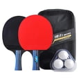 thumbnail image 3 of Table Tennis Racket Kit Professional Table Tennis Training Racket Kit Including 2 Rackets with Short Handles and 3 Table Tennis Balls Excellent Controlling Effect Table Tennis Racket, 3 of 9