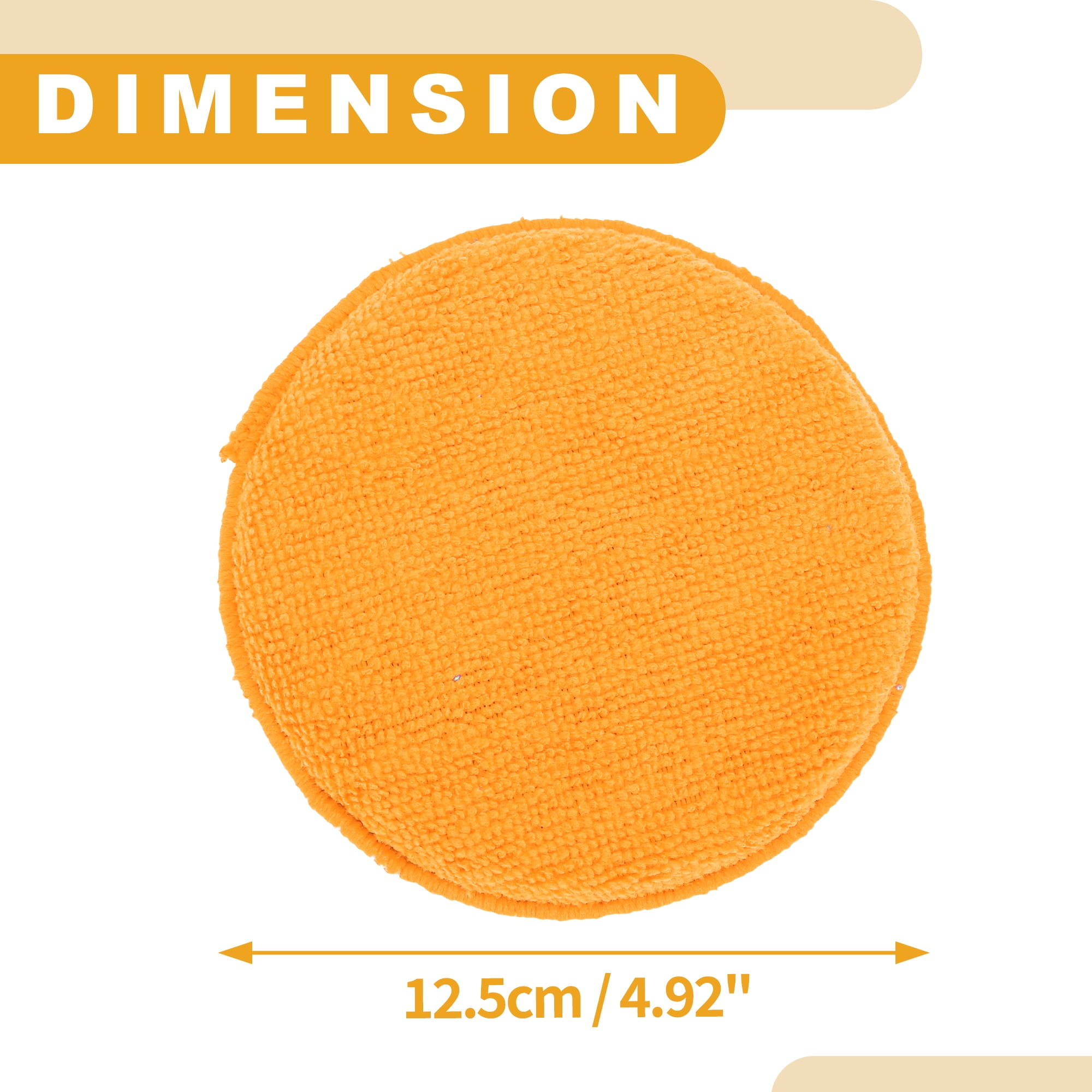 6Pcs 12.5cm Universal Microfiber Polishing Buffing Pad Auto Woolen Buffing Waxing Pad Car Polisher Buffer Drill Attachment Tangerine
