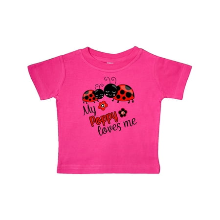 

Inktastic My Poppy Loves Me with Cute Ladybugs Gift Baby Boy or Baby Girl T-Shirt