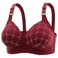 thumbnail image 2 of Bras for Women High End Mom Bra Thin Underwear Without Steel Rings Gathering Underwear for Women Sagging Adjustable Breast Collection and Accessory Bra Plus Size Bra Red M, 2 of 9