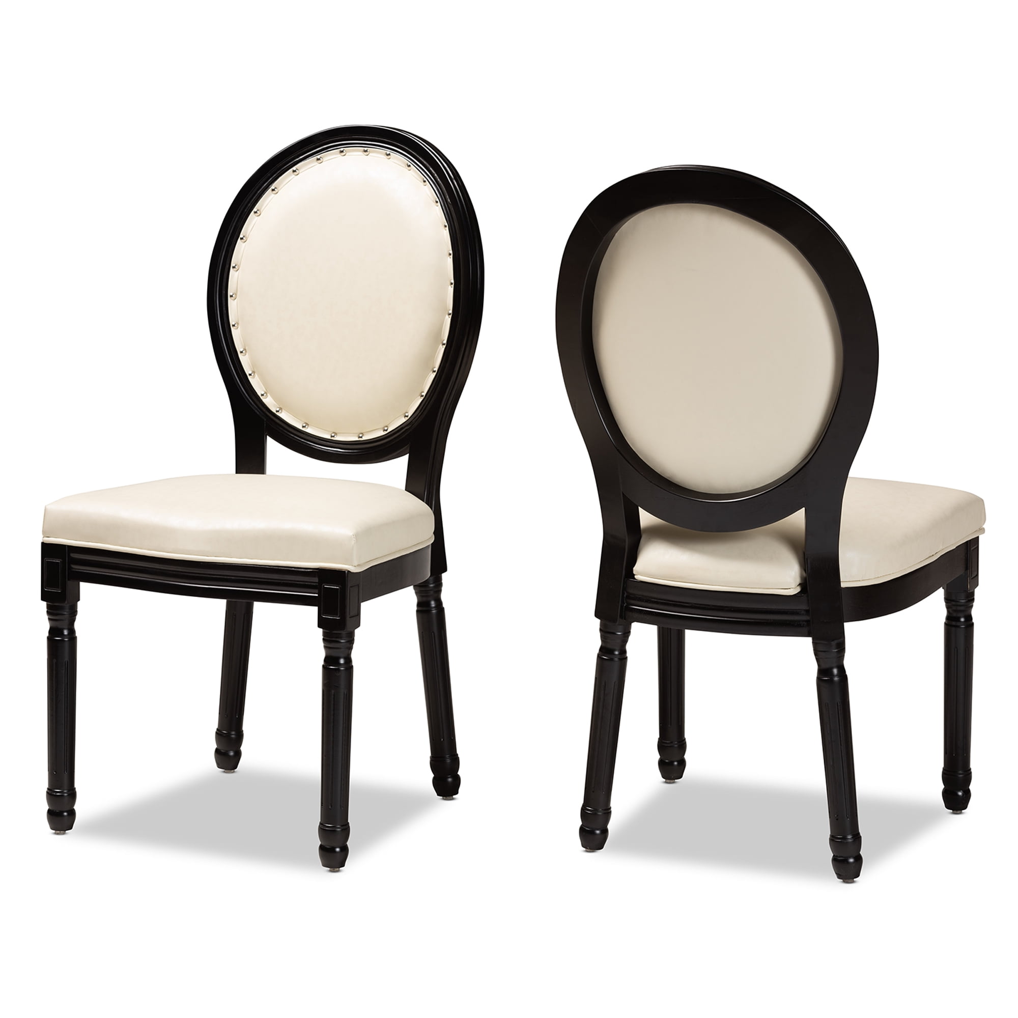 Baxton Studio Louis Dining Chair, Set of 2, Beige