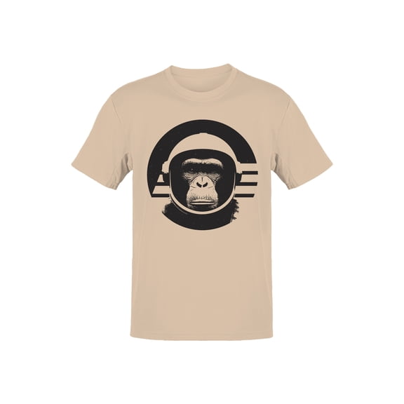 Gorilla in Space Helmet Graphic Men's Natural T-Shirt
