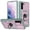 Pink + Green, variant on Allytech Cover Case for Samsung Galaxy A24 with Slide Camera Cover, Hard PC Back & Soft TPU Bumper Drop Proof Lens Protection Ring Holder Kickstand Rugged Case for Galaxy A24 4G 6.5" 2023, Green