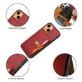 thumbnail image 4 of Allytech Designed Case for iPhone 13 Cover with Card Holder, Slim Lightweight Soft TPU Edges Shock-Absorbing Wallet Back Card/Photo Pockets Case with Magnetic Button for iPhone 13 2021, Red, 4 of 4
